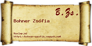 Bohner Zsófia névjegykártya