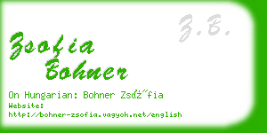 zsofia bohner business card